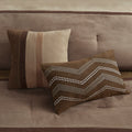 7 Piece Faux Suede Comforter Set Brown Cal King California King Brown Polyester