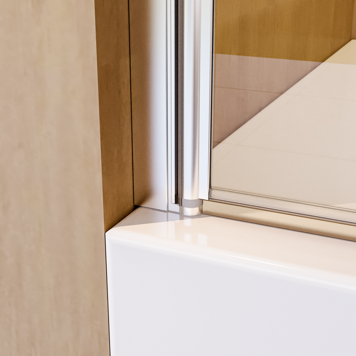 31 In. W * 55 In. H Frameless Shower Doors For Bathtub, 1 4" 6Mm Thick Sgcc Tempered Glass Door, Pivot Shower Door Panel For Bathroom, Chrome Chrome Glass Metal