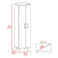 Cleaning Cabinet With Five Shelves And Broom Hangers, White White Solid Wood Mdf Engineered Wood