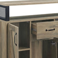 Rustic Oak Server With 3 Doors Rustic Dining Room Rustic Oak Drawers Included Wood Metal