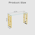 Console Table Stainless Steel Glass,Meal Side Table Golden Clear Bs 02 Golden,Transparent Primary Living Space Modern Stainless Steel