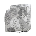 Isabelle Swivel Glider Barrel Chair Gray Floral Gray Foam Fabric