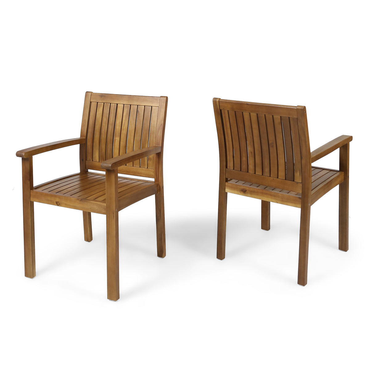 Wilson Dining Chair,Set Of 2 Teak Acacia Wood