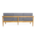 Gavin 3 Seater Dark Grey Wood Fabric