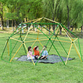 13Ft Geometric Dome Climber Play Center, Kids Climbing Dome Tower With Hammock, Rust & Uv Resistant Steel Supporting 1000 Lbs Yellow Metal