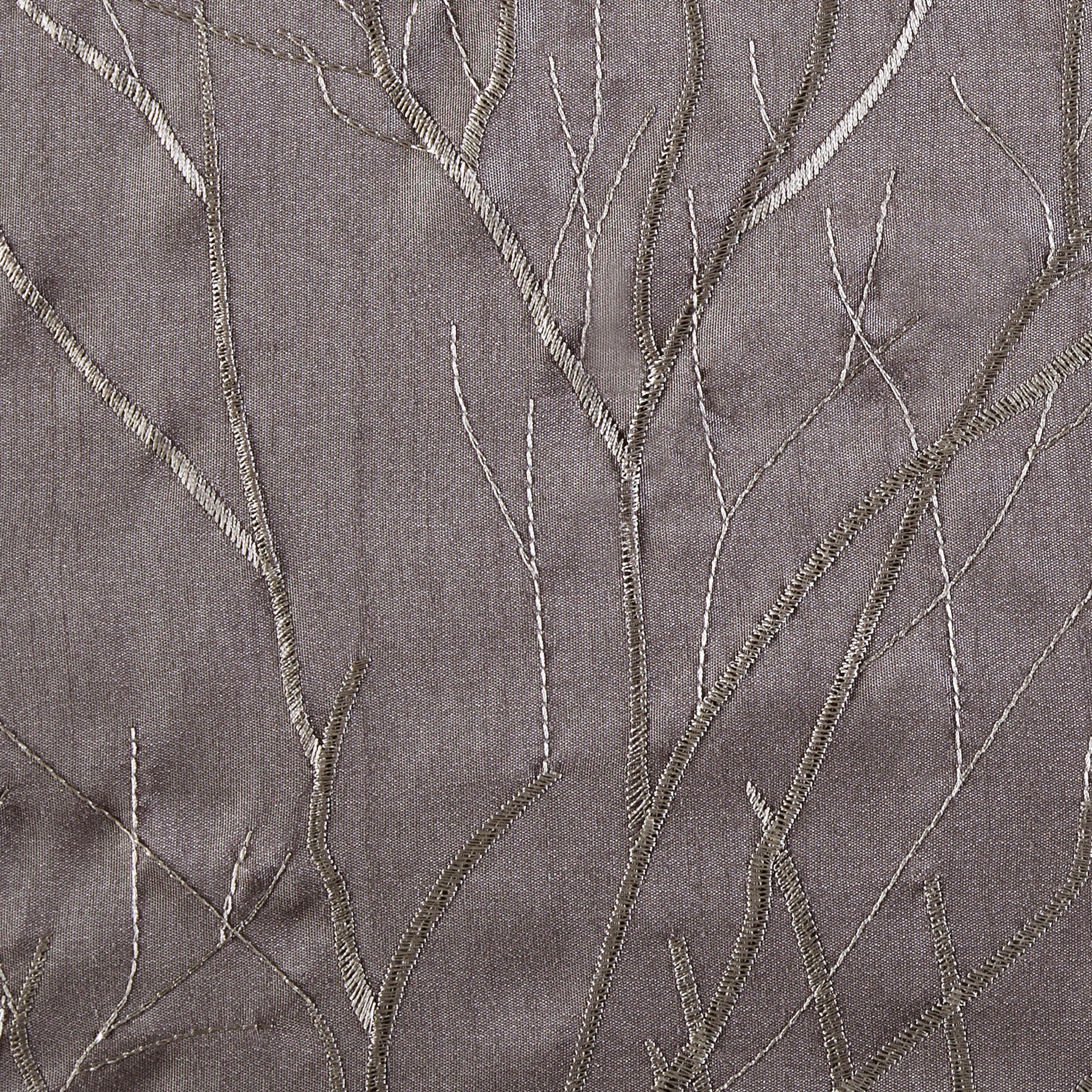 Faux Silk Embroidered Window Valance Grey 50X18" Grey Polyester