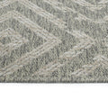 Modern, Transitional, Geometric, Southwestern, Textured High Low Cut & Loop 2' X 6' Runner Silver Polypropylene