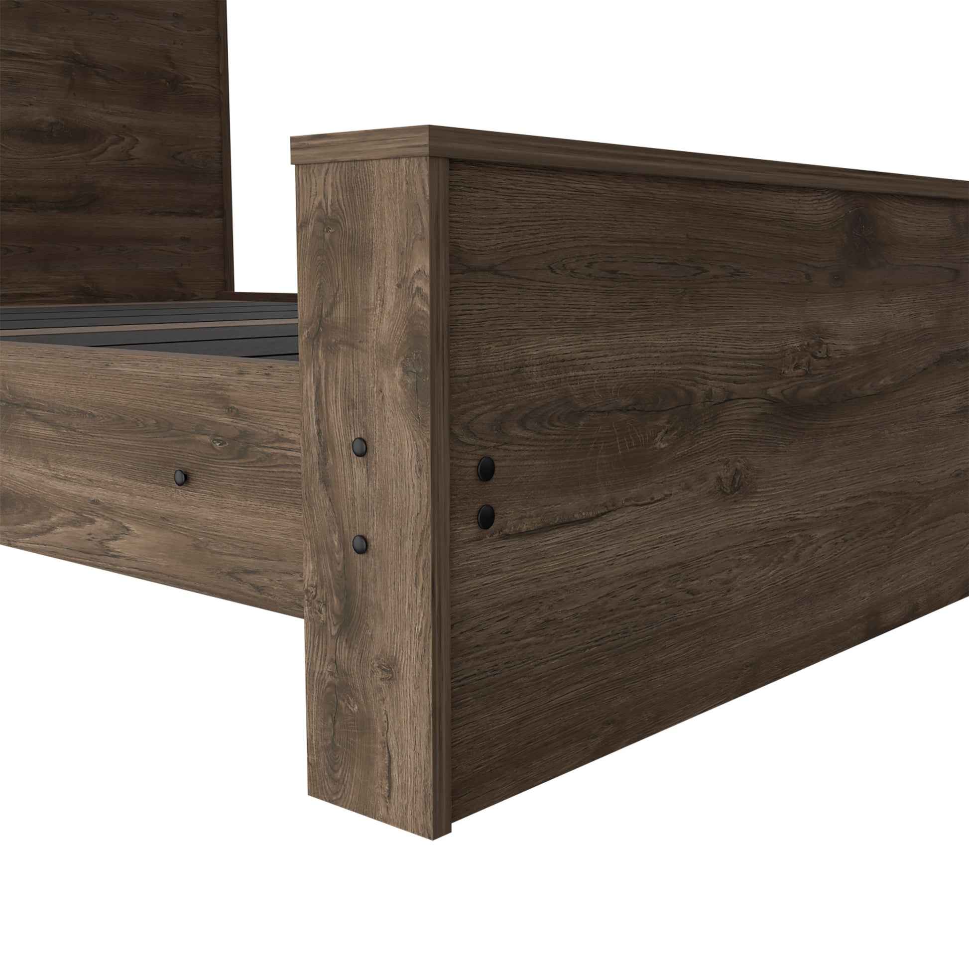 Galanto Full Size Platform Bed Base With Headboard Dark Brown Box Spring Not Required Full Xl Dark Brown Composite Brown Bedroom Modern Bed Frame Particle Board Particle Board