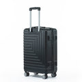 Luggage Set Abs Material Travel Suitcase Set With Spinner Wheels For Men Women, 20'' 24'' 28'' Black Abs