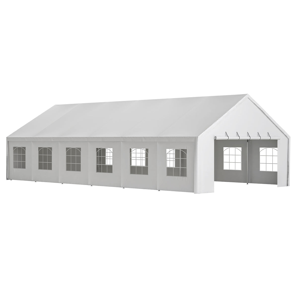 20X40Ft Party Tent Heavy Duty, Large Wedding Event Shelters With 3 Carry Bags & Removable Sidewalls, Outdoor Canopy Gazebo Commercial Tents For Parties Carport Camping Garden Patio White Metal