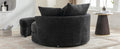 Orisfur. 360 Swivel Accent Barrel Chair With Storage Ottoman & 4 Pillows, Modern Chenille Leisure Chair Round Accent For Living Room, Gray Gray Foam Chenille