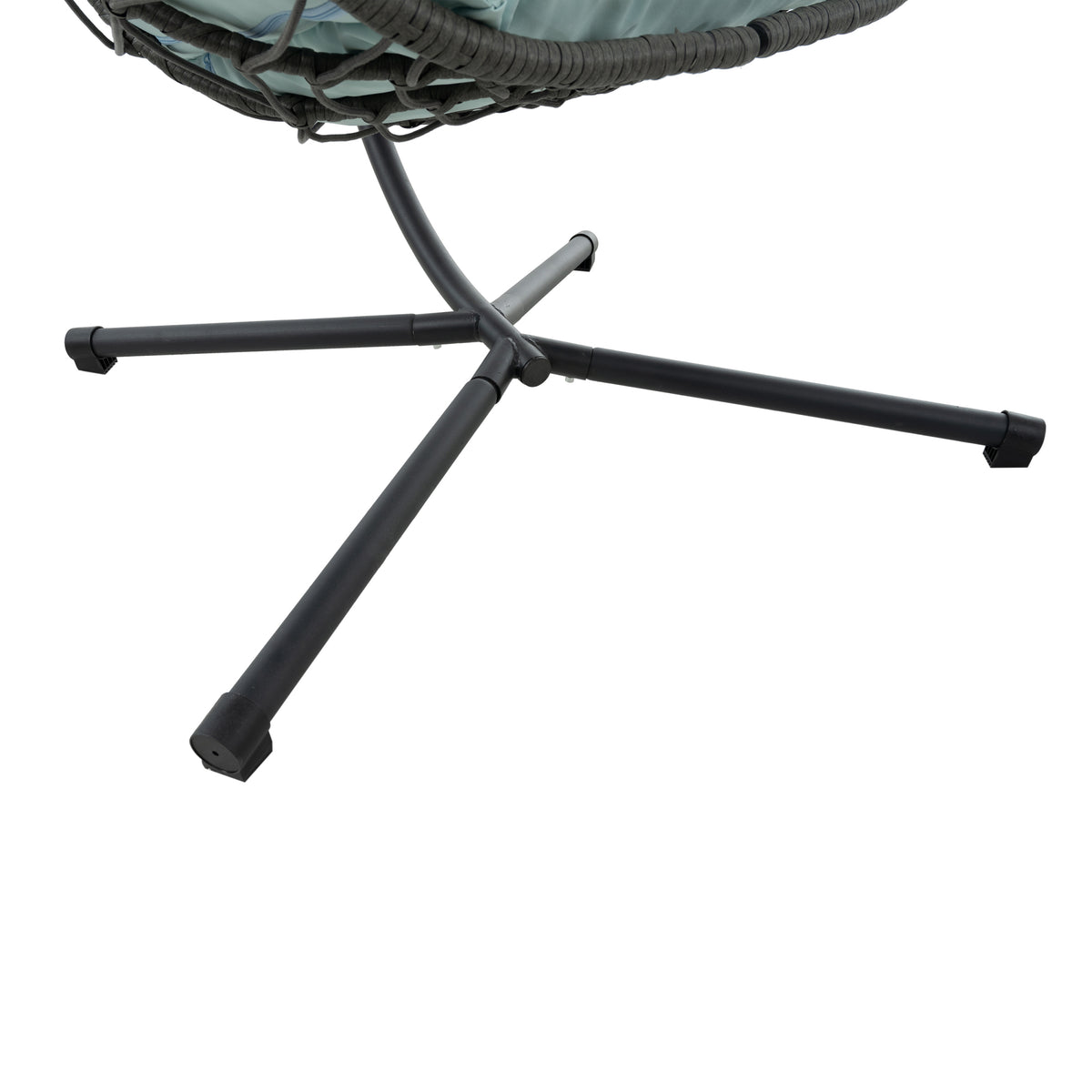 Egg Chair With Stand Indoor Outdoor Swing Chair Patio Wicker Hanging Egg Chair Hanging Basket Chair With Stand For Bedroom Living Room Balcony Gray Steel