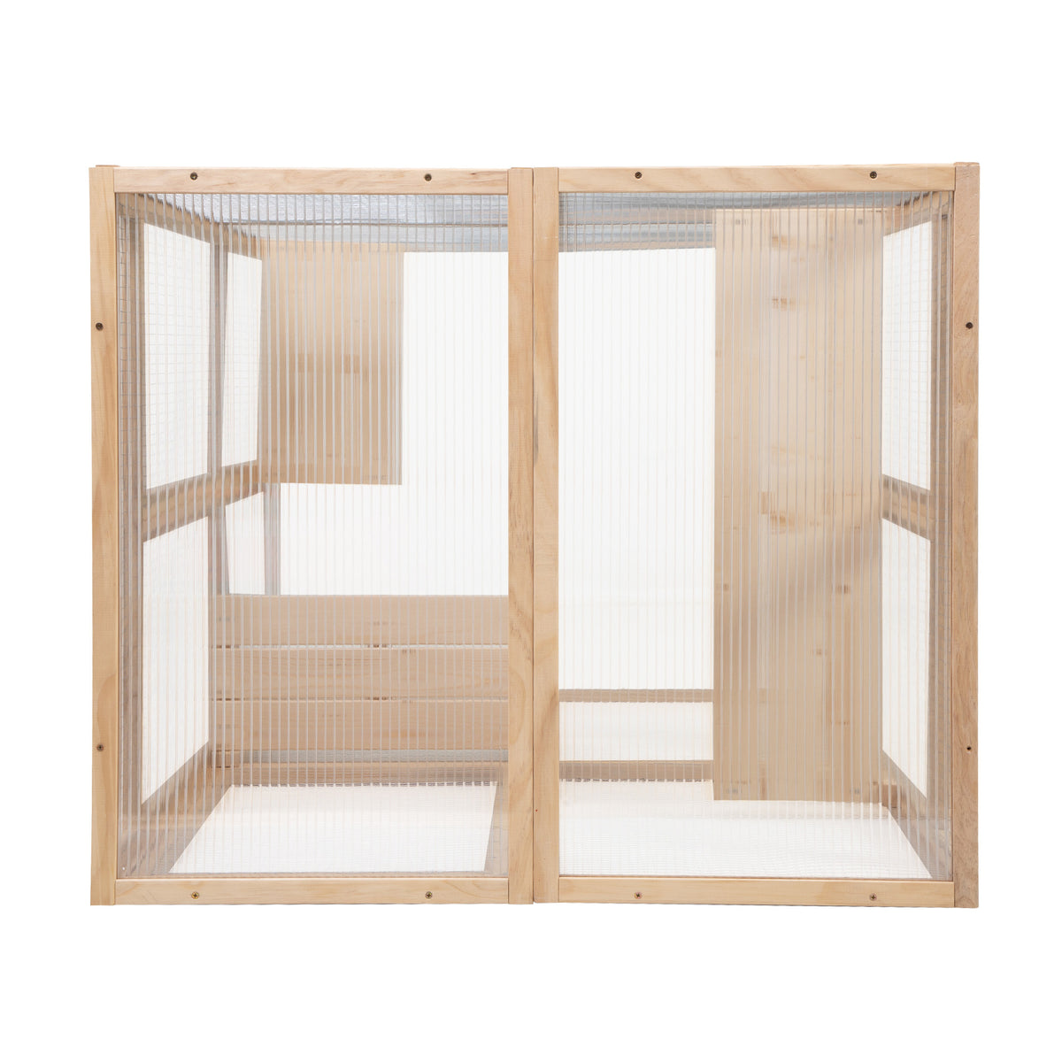Wooden Cat Catio, Outdoor Cat Enclosure, Cat House With Platforms, Sunshine Board, Hammock, Door, Kitten Cage Condo, Burlywood Burly Wood Wood Metal