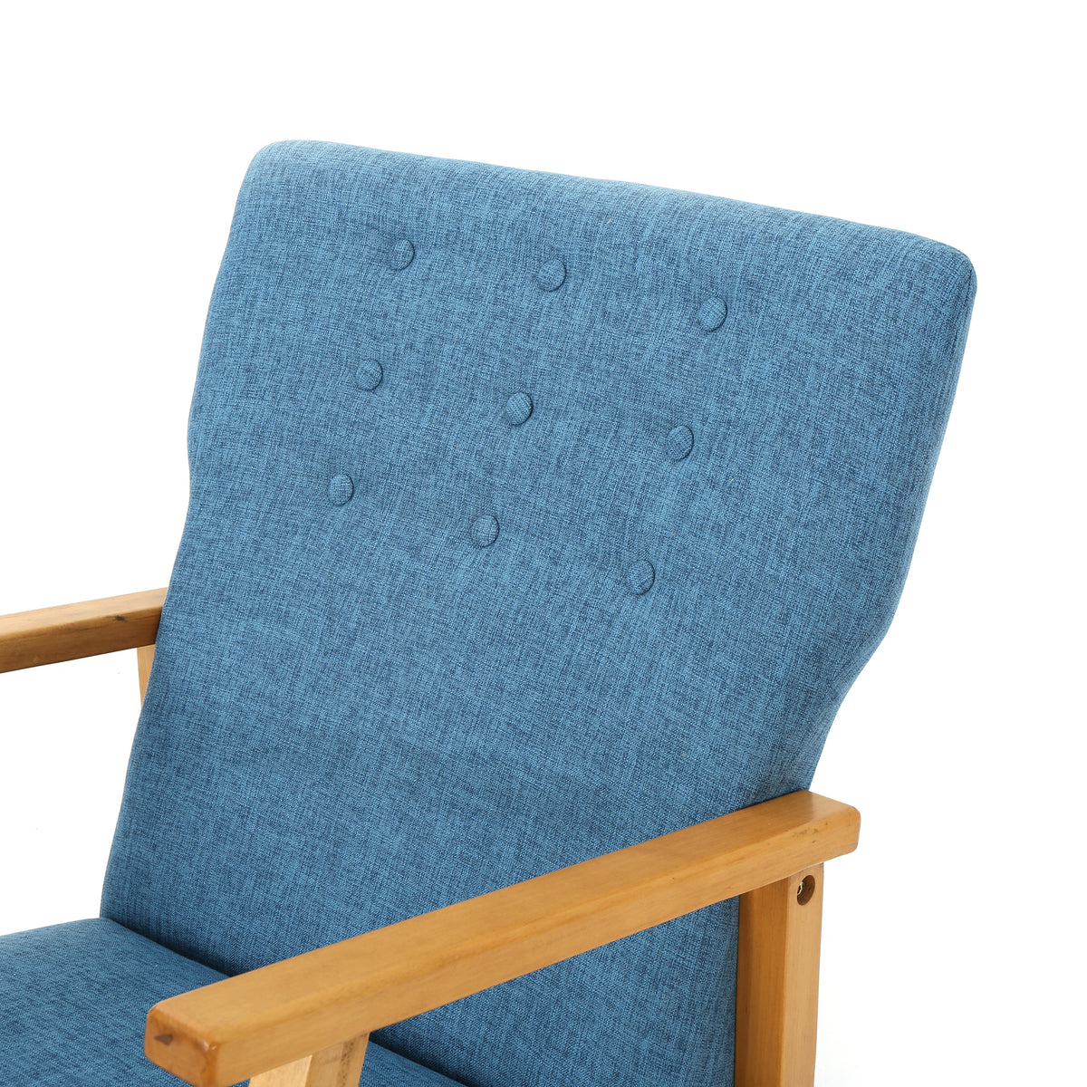 Blue Fabric Upholstered Rocking Chair Blue Fabric