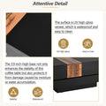 31.4'' X 31.4'' Square Coffee Table With Sliding Tabletop, High Gloss Center Table With Hidden Storage Compartment, Extendable Cocktail Table With Walnut Grain Finish For Living Room, Black Black Square Mdf