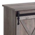 Grey Tv Stand With 2 Sliding Barn Doors Grey Primary Living Space 60 69 Inches Rustic Wood Metal