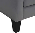 1Pc Mid Century Modern Upholstered Living Room Arm Chair Gray Microfiber Wood Fabric Gray Primary Living Space Contemporary,Mid Century Modern,Modern Foam Wood