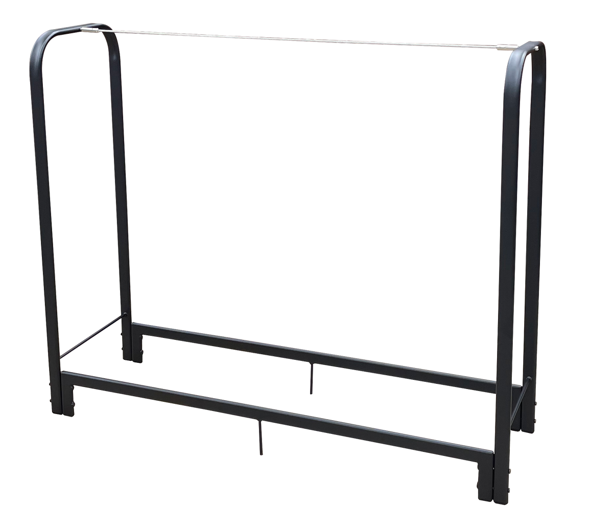 Artibear Firewood Rack Stand 4Ft Heavy Duty Logs Holder For Outdoor Indoor Fireplace Metal Wood Pile Storage Stacker Organizer, Matte Black Black Iron