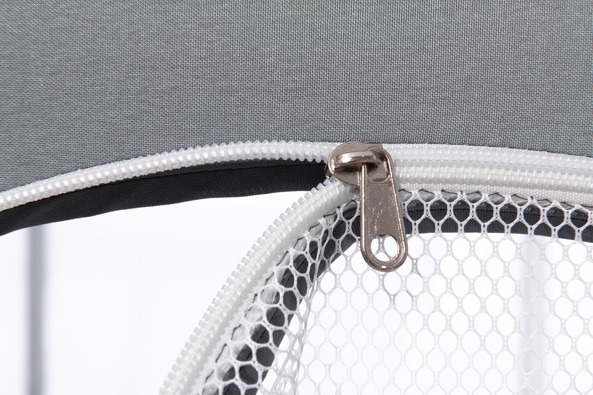 Fabric Baby Playpen, Baby Fence Play Area With Anti Slip Base Gray Fabric Metal
