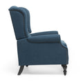 Dark Blue Tufted Fabric Arm Chair Recliner Dark Blue Polyester