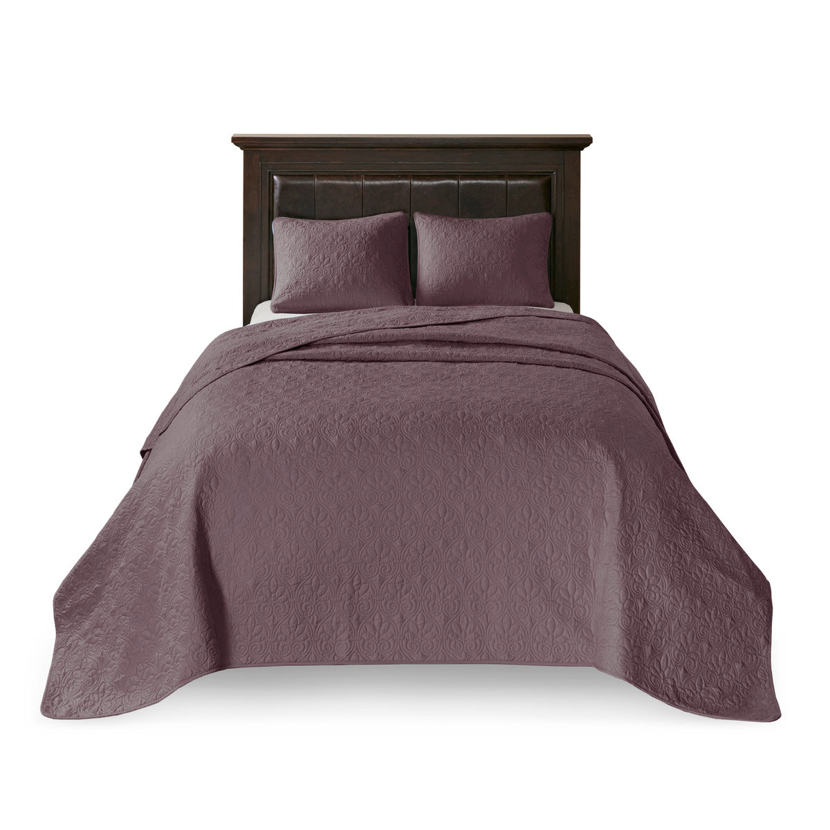 Reversible Quilt Set Purple King Cal King Purple Cotton