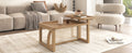 Modern 2 Piece Nesting Rattan Wood Mdf Coffee Table Set In Natural Natural Rubber Wood