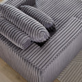 62.5 Inch Corduroy Sponge Sofa Lounge Chair,No Assembly Required,Fluffy Modern Sleeper Chair For Indoor Living Room Bedroom Grey Foam Corduroy 1 Seat