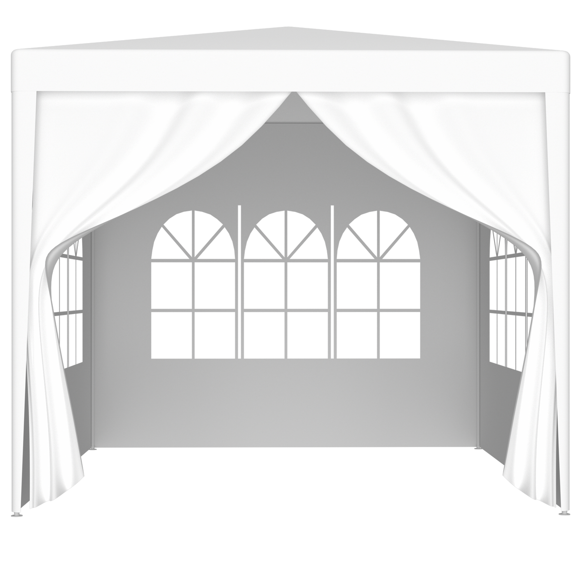 10'X10' Party Tent Outdoor Heavy Duty Gazebo Wedding Canopy 4 Removable Walls White Polypropylene