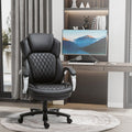 Vinsetto Big And Tall Executive Office Chair With Wide Seat, Computer Desk Chair With High Back Diamond Stitching, Adjustable Height & Swivel Wheels, Black Black Pu Leather