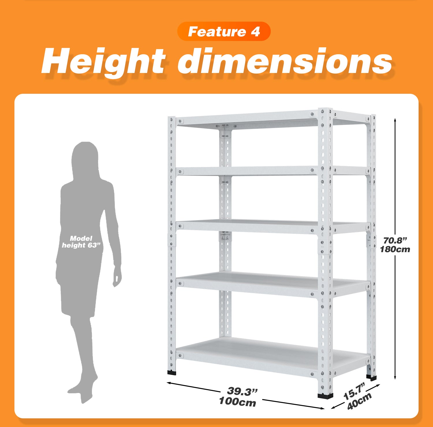 Household Storage Rack, Adjustable Display Rack, Basement Balcony Storage Rack, Carbon Steel Storage Rack, 100Cm * 40Cm * 180Cm, Five Floors White 5 White Etagere Primary Living Space Metal Contemporary Adjustable Shelves Metal
