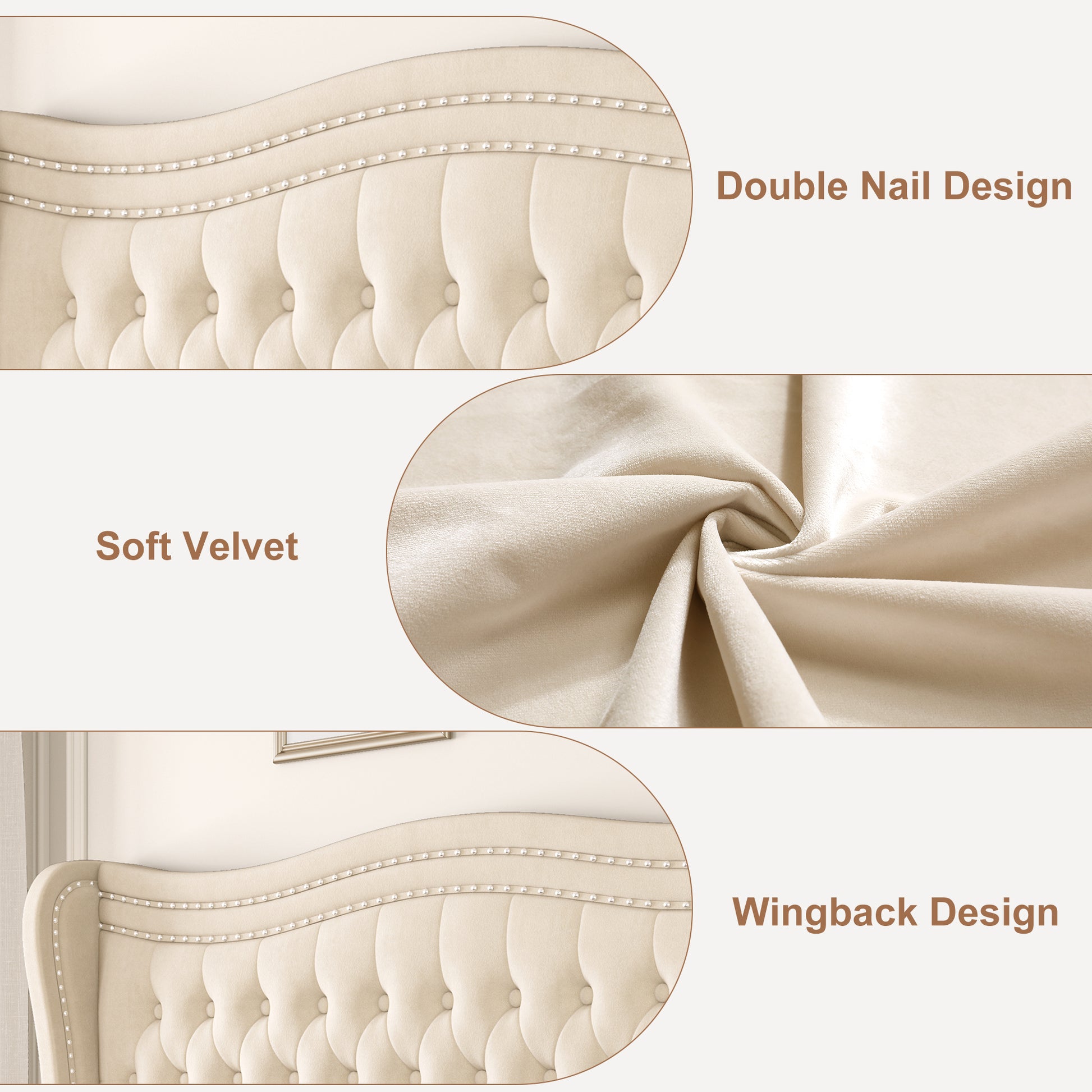 Lift Up Velvet Beige Queen Size Bed Box Spring Not Required Queen Beige Wood Light Brown Bedroom American Design Poplar Slat Beds Foam Velvet Upholstered