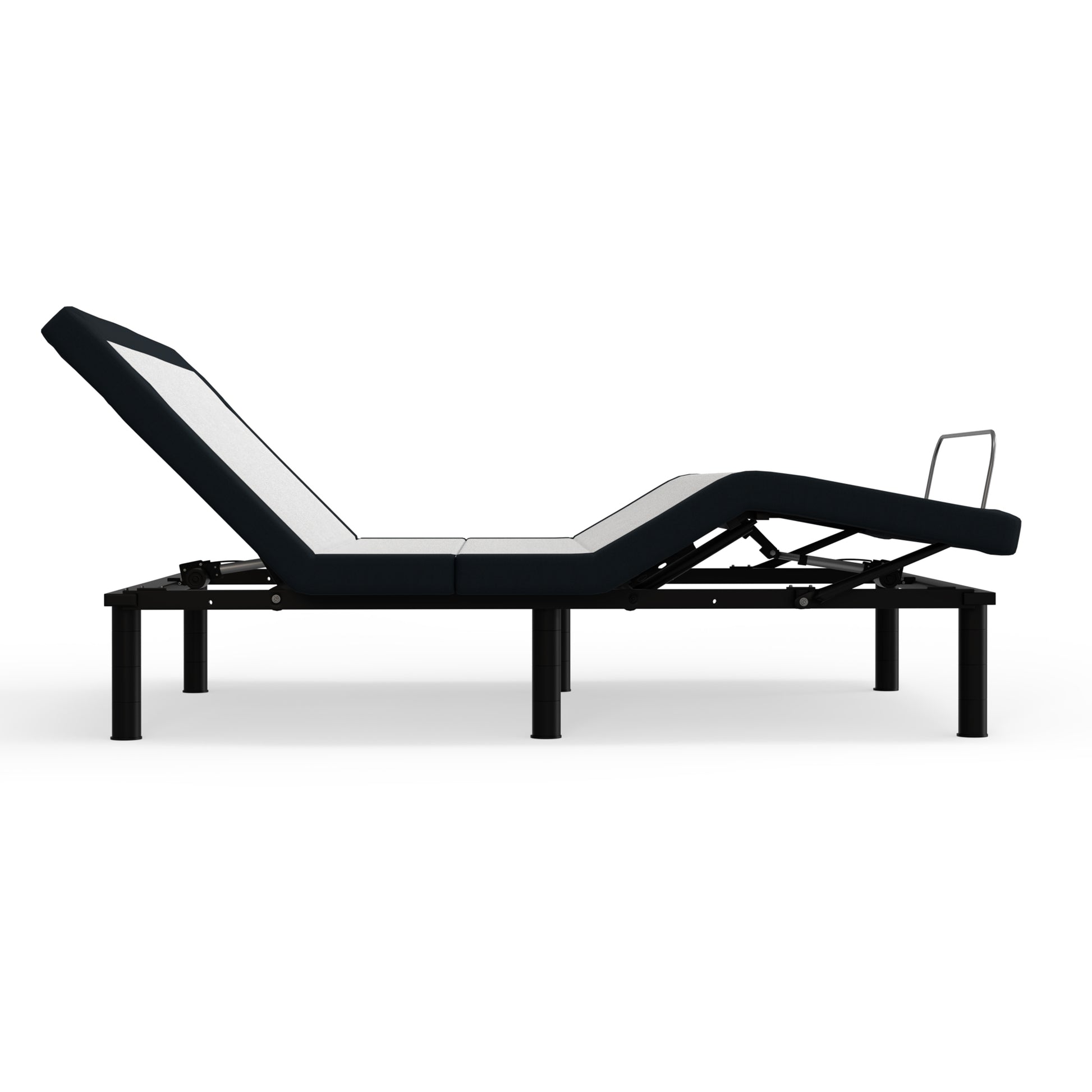 Model P2 Adjustable Base Queen: Massage, Usb, Led Night Light, Zero Clearance Queen White Charcoal Metal