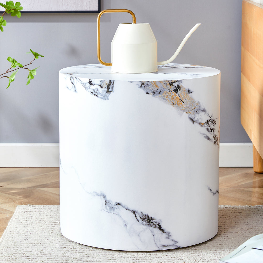 The Cylindrical Table With Its Patterned Design Can Be Easily Integrated Into A Variety Of Interior Styles, From Coffee Tables To Small Dining Tables, Workbenches Or Makeshift Writing Desks. White Mdf