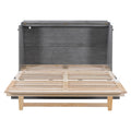 Queen Murphy Bed With Large Drawers,Gray Queen Gray Plywood
