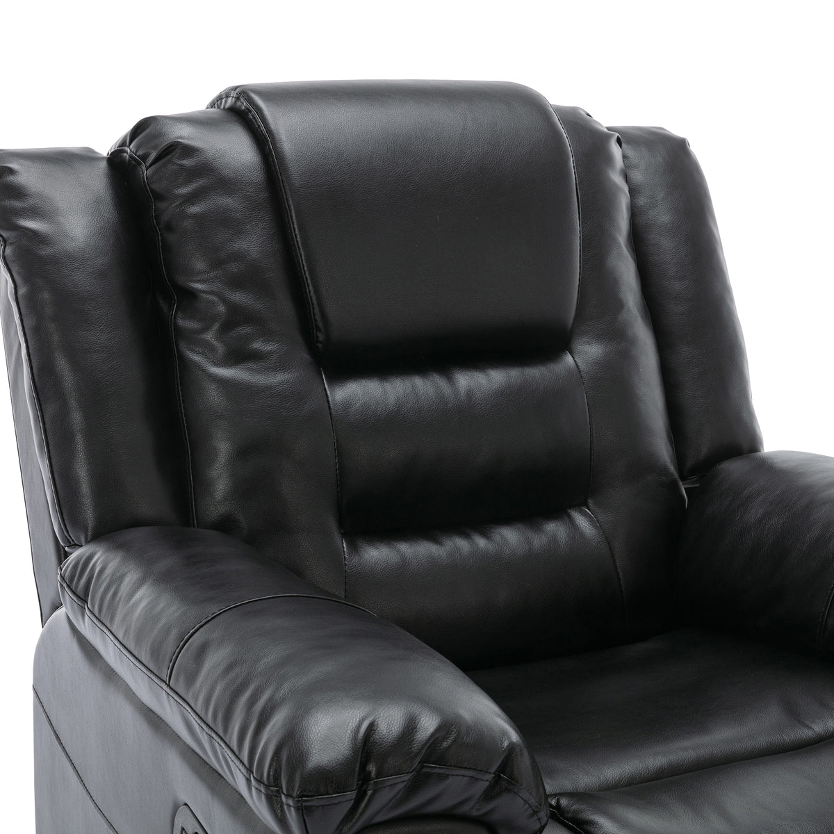 Home Theater Recliner Set Manual Recliner Chair With Wide Armrest, Two Built In Cup Holders For Living Room,Bedroom, Black Old Sku:Sg000760Aab Black Foam Pu Leather