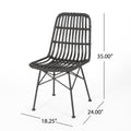 Sawtelle Chair Grey Rattan Metal