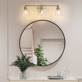 Modern 3 Light Brushed Nickel Bathroom Vanity Light With Clear Glass Shade, E26 Wall Sconces Over Mirror For Living Room Bedroom Hallway Bulb Not Included Brushed Nickel Glass,Metal