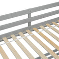 Twin Over Full Bunk Bed With Slide, Storage Staircase, Pine Solid Wooden Bunk Bed With Safety Guardrails ,Grey Grey Pine