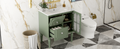 Retro Style 30'' Bathroom Vanity With Resin Sink Combo, Freestanding Single Vanity With 2 Drawers, Solid Wood Frame Bathroom Storage Cabinet, Green Green Bathroom Retro Solid Wood Mdf Resin