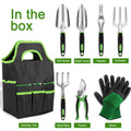 8 Piece Stainless Steel Gardening Tool Sets Black Metal