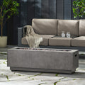 Rectangular Iron Fire Pit 50000Btu Tank Cover Not Included Stone Gray Iron