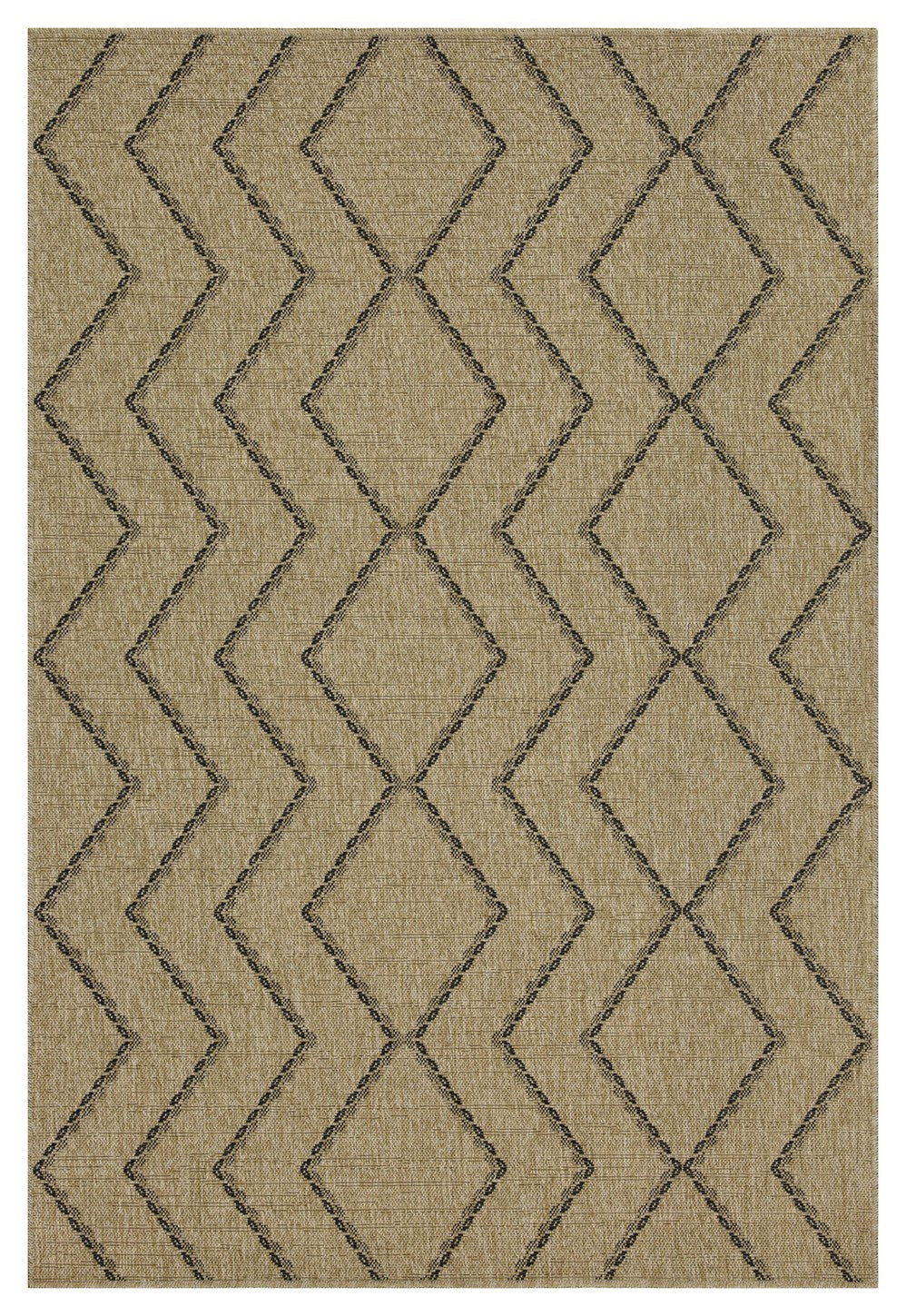 Earth Gc Ntl1010 Jute Black 2 Ft. 7 In. X 7 Ft. 3 In. Indoor Outdoor Area Rug Natural Black Polyester Polypropylene