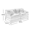 Armless Deep Seating 2 Seater Corduroy Sofa, Can Be Combined With Alternative Armrests And Single Armless Sofas ,Grey Corduroy Fabric Grey Corduroy 2 Seat