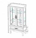 Lighted Glass Cabinet Glass Wine Cabinet Curio Display Cabinet With Adjustable Glass Shelves 2 Doors And 1 Drawer Cabinet Bulb Included Cherry Cherry Mdf Glass
