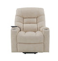 Nairi Power Recliner W Lift, Heating & Massage, Light Gray Leather Aire Lv02995 Light Gray Upholstered