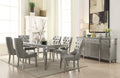 Kacela Champagne Synthetic Leather & Champagne Finish Side Chair Set Of 2 Champagne Synthetic Wood
