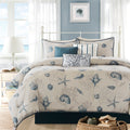 7 Piece Cotton Sateen Comforter Set Blue King King Blue Cotton