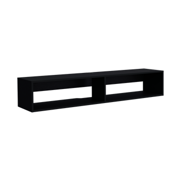 Floating Tv Stand Moore, Living Room, Black Black 60 69 Inches Engineered Wood