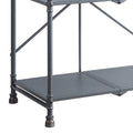 Sandy Black And Dark Bronze Hand Brushed 3 Tier Console Table Black Grey Primary Living Space Industrial,Rustic Shelves Rectangular Metal