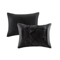 7 Piece Tufted Comforter Set Black Cal King California King Black Polyester